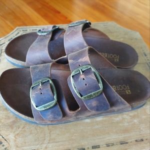 White Mountain Footbeds Brown Leather Birkenstock Sandles Size 9